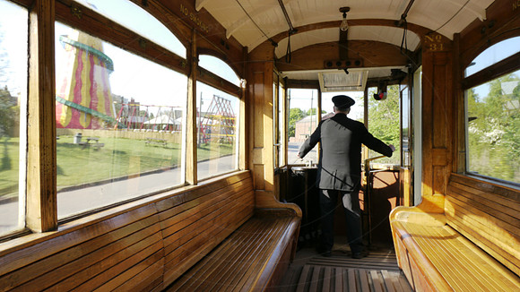 Mike Dunn, driver of the Tram, at the Black Country Living Museu