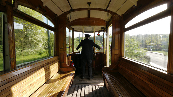 Mike Dunn, driver of the Tram, at the Black Country Living Museu