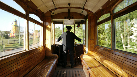 Mike Dunn, driver of the Tram, at the Black Country Living Museu