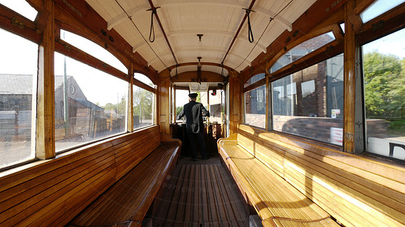 Mike Dunn, driver of the Tram, at the Black Country Living Museu