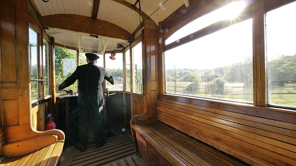 Mike Dunn, driver of the Tram, at the Black Country Living Museu