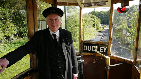 Mike Dunn, driver of the Tram, at the Black Country Living Museu