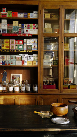interior of Preedy's tobacconist shop, Oldbury Buildings, at the