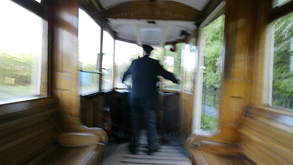 Mike Dunn, driver of the Tram, at the Black Country Living Museu