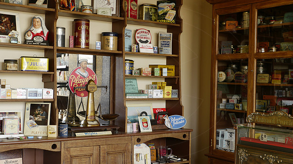 interior of Preedy's tobacconist shop, Oldbury Buildings, at the