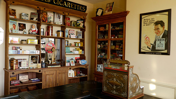 interior of Preedy's tobacconist shop, Oldbury Buildings, at the