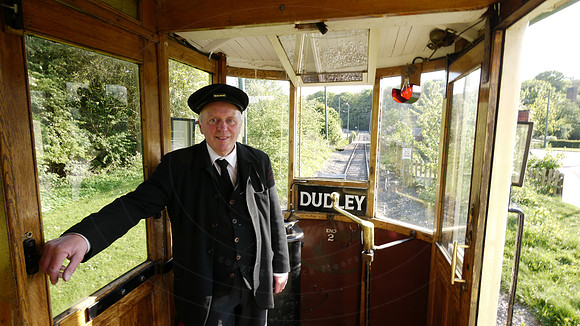 Mike Dunn, driver of the Tram, at the Black Country Living Museu